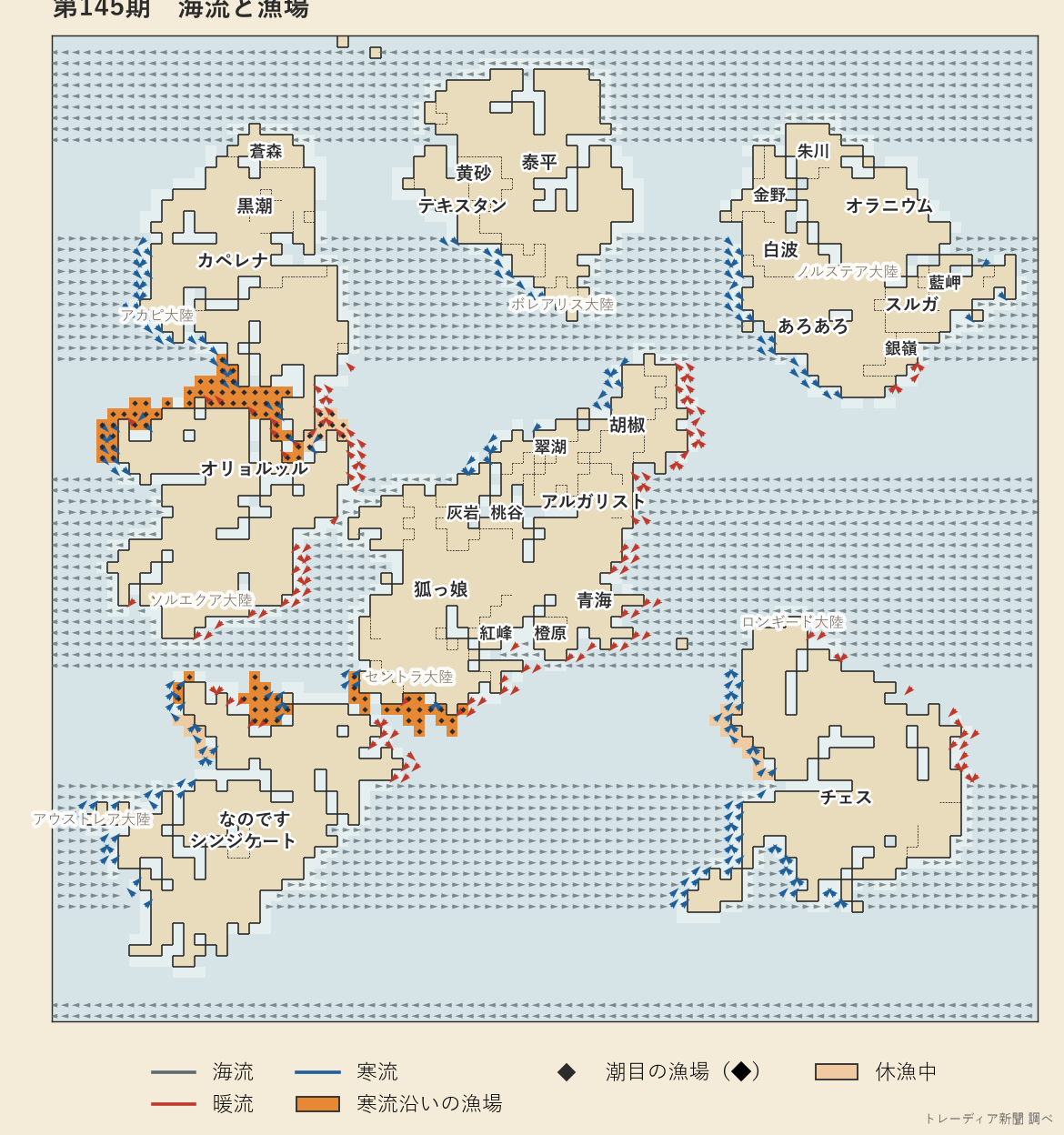 第145期の海流と漁場図